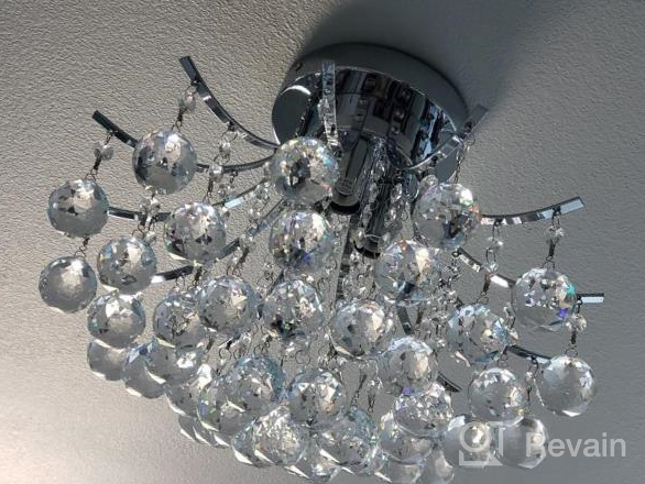 img 1 attached to Saint Mossi Chandelier Modern K9 Crystal Chandelier Light, Flush Mount Light Ceiling Chandelier Light Fixture For Dining Room Bathroom Bedroom Livingroom, 3-Light review by Todd Roybal