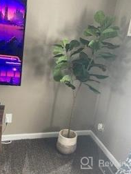 img 1 attached to 2Pack 6Ft Tall Artificial Fiddle Leaf Fig Tree With 86 Decorative Faux Leaves For Home Office Living Room Bathroom Corner Decor Indoor - VIAGDO review by Robert Castro