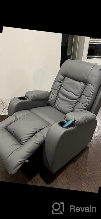 img 1 attached to JUMMICO Power Lift Recliner Chair With Heat And Massage For Elderly PU Leather Modern Reclining Sofa Chair With Cup Holders, Remote Control, USB Port For Living Room (Black) review by Jeffrey Bush