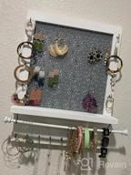 img 1 attached to Organize Your Jewelry In Style With A Rustic White Wall Mounted Organizer Featuring A Shelf, Bracelet Rod And 16 Antique Brass Hooks - 17 X 12.75 Inch review by Yolanda Williams