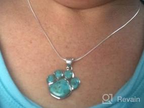 img 6 attached to Stunning Dog Paw Pendant Necklace: Genuine Turquoise & Gemstones in 925 Sterling Silver