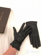 img 1 attached to Women'S Genuine Leather Touch Screen Gloves - Perfect For Winter Texting & Driving | Vislivin review by Kelli Grossi