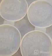 img 1 attached to Spooky Fun: 4 Halloween Pattern Coaster Molds + Stand For Resin Casting & Home Decor review by Andy Thorson