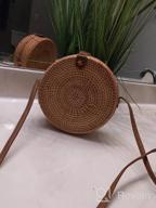 img 1 attached to Enmain'S Handwoven Beach Bohemian Shoulder Bag - Women'S Straw Round Rattan Purse review by Elizabeth White