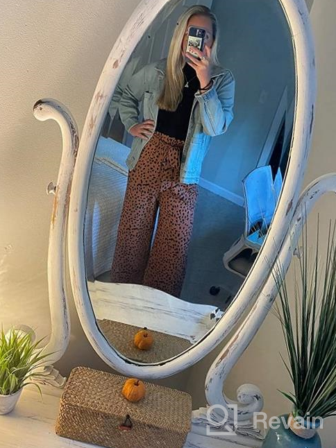 img 1 attached to SySea Womens High Waisted Leopard Print Palazzo Pants Belted Wide Leg Long Trousers With Pockets review by Olivia Turner