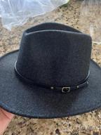 img 1 attached to Women'S Wide Brim Panama Hat - Classic Wool Fedora With Belt Buckle review by Pascal Santos