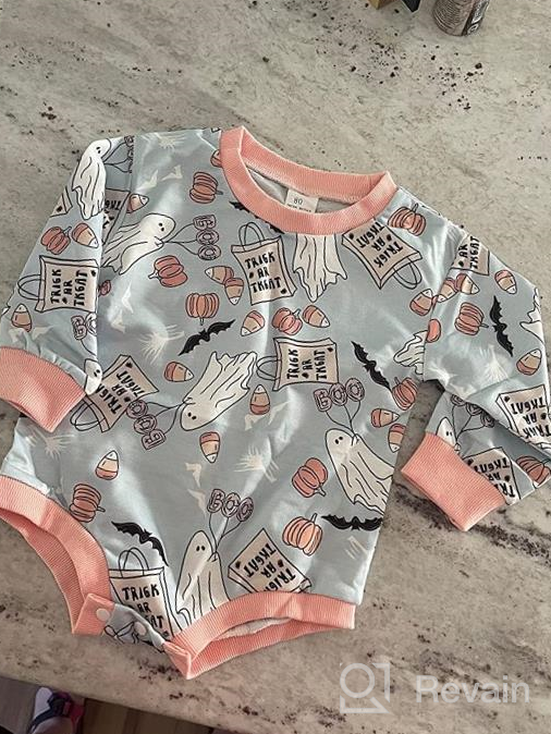 img 1 attached to Get Your Little Pumpkin Ready For Halloween With Our Oversized Pumpkin Sweatshirt Romper Onesie For Baby Girls And Boys review by Leroy Wolfe