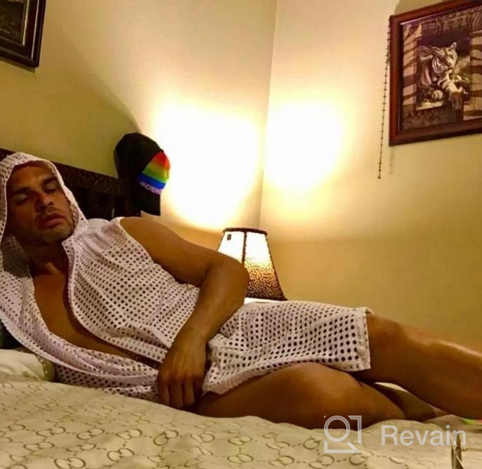 img 1 attached to 👕 Men's See-Through Sleeveless Bathrobe Sleepwear Lingerie - Sleep & Lounge Clothing review by John Harvieux