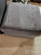 img 1 attached to Brown Velvet Plush Fabric Square Ottoman Slipcover Footstool Protector Cover Stretch With Elastic Bottom review by Melissa Oldroyd