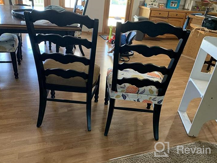 img 1 attached to Transform Your Dining Room With BUYUE'S Fast Installation Chair Covers Set Of 4 In Navy Blue review by Braxton Jackson