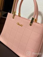 img 1 attached to Stylish And Functional Leather Totes And Shoulder Bags With Pompon For Women review by Franz Esquivel
