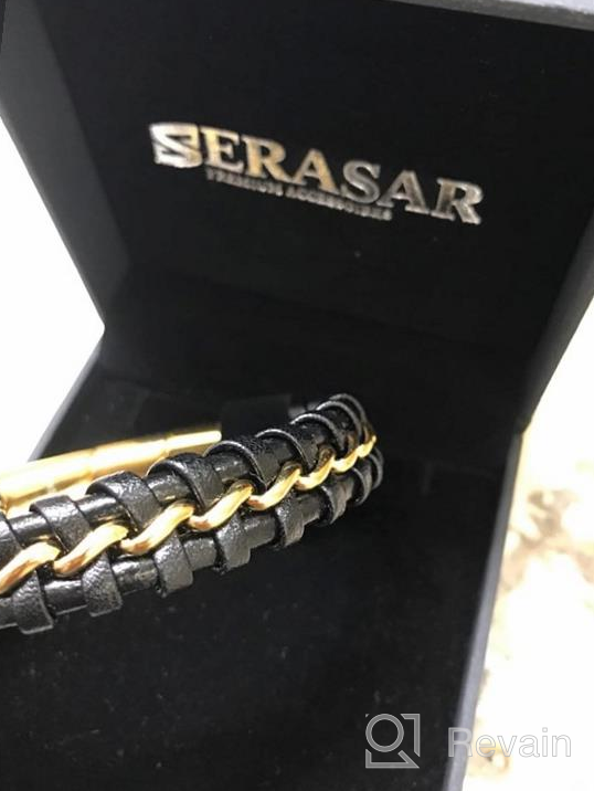 img 1 attached to Maximize Style with SERASAR's Joy Genuine Leather Bracelet for Men review by Broderick Cash