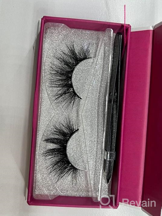 img 1 attached to 18Mm SWINGINGHAIR Mink Lashes False Eyelashes 3D Siberian Natural Daily Type Full Strips Hand Made Fake Fluffy Real 1 Pair review by Luis Estrella