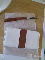 img 1 attached to CLUCI Beige Leather Women'S Wallet With Brown Accents - Large Designer Card Holder And Travel Clutch With Wristlet For Organizing review by Bob Ramthun