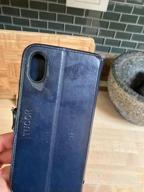 img 1 attached to TUCCH IPhone XR Wallet Case With RFID Blocking, Stylish PU Leather Flip Cover, Card Slot And Wireless Charging Compatibility, TPU Protective Shell In Dark Blue & Brown, For IPhone XR 6.1 review by Heather Nelson