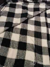 img 6 attached to Super Soft BOBOR Buffalo Plaid Throw Blanket - Black And White Checker Pattern For Christmas, Couch, Bed - Lightweight And Fuzzy Decorative Blanket, 50"X60