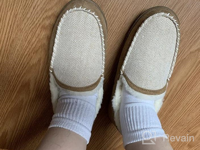 img 1 attached to Zizor Women'S Moccasin Slippers With Memory Foam, Ladies Warm House Shoes With Fleece Lining, Cozy Indoor Outdoor Closed Back Slip On Loafers review by Aaron Masek