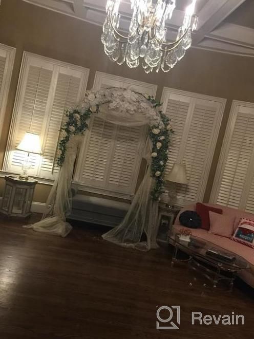img 1 attached to TOPHOUSE Flower Garland 6 Ft Artificial Rose Vine Fake Hanging Eucalyptus Garland With Champagne Rose For Wedding Arch Arrangement Room Party Farmhouse Decor review by Kevin Reyes