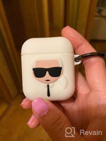 img 6 attached to Karl Lagerfeld Silicone Case with Ring for Airpods, white