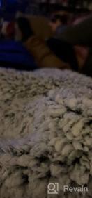 img 5 attached to Оставайтесь в тепле и уюте с пушистым плюшевым флисовым одеялом STFLY Sherpa для дивана, дивана и кровати - идеальное зимнее роскошное одеяло для взрослых (черное, 60 X 80 дюймов)