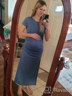 img 1 attached to Stylish Split Maternity Dress With Ruched Short Sleeves For Pregnant Women By Smallshow review by Kyle Deel
