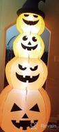 img 1 attached to HOOJO 8 FT LED Inflatable Stacked Pumpkins With Witches Hat Halloween Outdoor Decorations For Yard, Garden And Lawn review by Rene Carrell