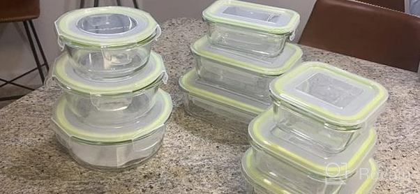 img 1 attached to Stay Fresh And Organized With Bayco'S Glass Storage Containers - 9 Sets Of Airtight Meal Prep Containers In Blue review by Muharik Khalifa