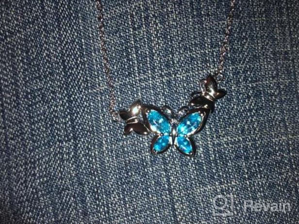 img 1 attached to Stunning Butterfly Choker Necklace With Birthstone Pendant - Perfect Gift For Women, Teen Girls, And Special Occasions! review by Diana Martin