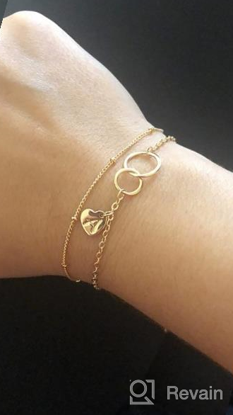 img 1 attached to HIDepoo Mother Daughter Bracelets, 14K Gold Plated Infinity Circles Bracelet Gifts for Mom Layered Heart Initial Bracelet Mother Daughter Gifts - Perfect for Mother's Day, Christmas, Birthday review by Gene Evans