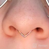 img 1 attached to Small Hoop Surgical Steel Septum Clicker Ring For Daith, Conch, Rook, Tragus Piercings - Nose Ring Jewelry With 16G Hinged Closure. review by Laura Mason