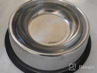 img 1 attached to WEDAWN Stainless Steel Dog Bowls,Dog Dishes 8Oz 16Oz 26Oz 40Oz, Cat Bowl Water And Food With Rubber Base For Small/Medium/Large Dogs, Cats, Puppy Rabbit And Kitten (6 Cup/40 Oz, Silver/3Pack) review by David Ocampo