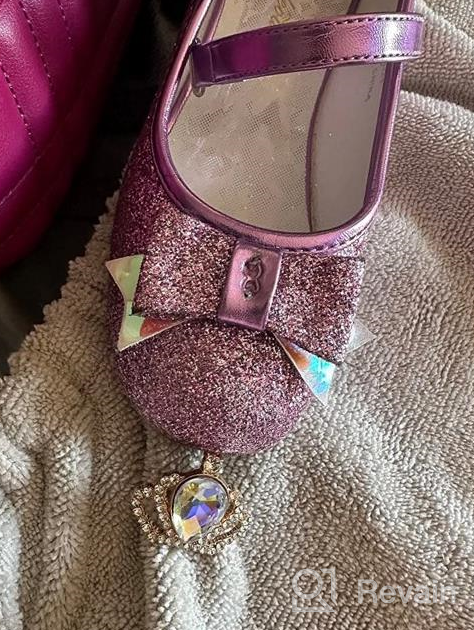 img 1 attached to Sparkle and Shine: Furdeour Wedding Princess Glitter Cosplay Girls' Flat Shoes review by Gary Knop