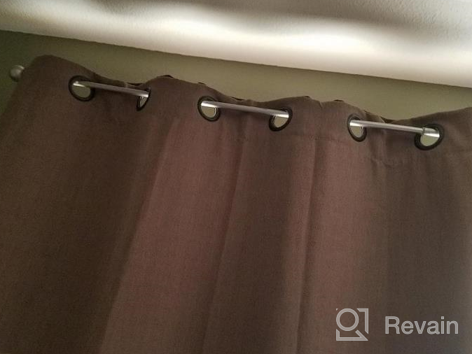 img 1 attached to 🪟 Navy Blue Thermal Insulated Grommet Blackout Window Curtain Panels - 52"x84" with 2 Tie Backs by MIUCO review by Phillip Samuel