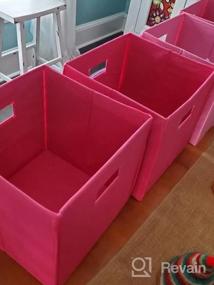 img 5 attached to RiverRidge 2 Pc Folding Storage Bin Set, No Size, Hot Pink, 2 Piece