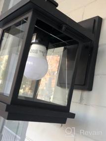 img 6 attached to Farmhouse Style Outdoor Wall Lantern - LALUZ Rectangle Porch Lights, A03156 Matte Black Finish With Clear Glass And Anti-Rust Coating, Weather-Proof Fixture For Front Door, Patio, Yards, And Garage