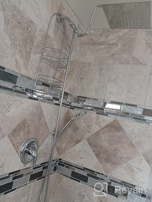 img 1 attached to High-Pressure Rainfall Shower Head Combo With Handheld, Adjustable 12" Extension Arm And Long Hose - Powerful Stainless Steel Head, Brass Holder, Brushed Nickel Finish For Upgraded Shower Experience review by Taj Tyagi