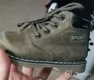 img 1 attached to RVROVIC Little Boys' Yellow Hiking Boots Toddler Shoes review by Jason Burnside