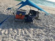 img 1 attached to Portable Beach Tent Sun Shelter 10X10Ft UPF50+ Protection With 4 Sand Bags & Aluminum Poles For Family Camping, Outdoor And Beach Use. review by Peter Montoya