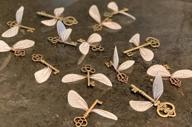 картинка 1 прикреплена к отзыву Ключи с крылышками стрекозы Aokbean с кристаллами и ниткой - набор из 50 штук для творчества, оформления вечеринок и изготовления украшений. от Alan Sitton