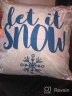 img 1 attached to Let It Snow! Rustic Snowflakes On White Burlap Throw Pillow Cover - Christmas Home Decor 16X16 Inch Cushion Pillowcase review by Juan Lukas