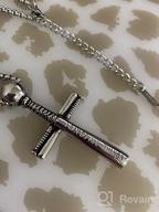 img 1 attached to HZMAN Baseball Bat Cross Necklace - Stainless Steel 🔨 Pendant for Baseball Fans, Available in Large and Small Sizes review by Tim York