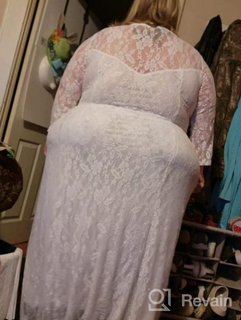 img 1 attached to 👗 Floral Lace Plus Size Midi Dress with Pockets for Party and Wedding review by Daniel Drury