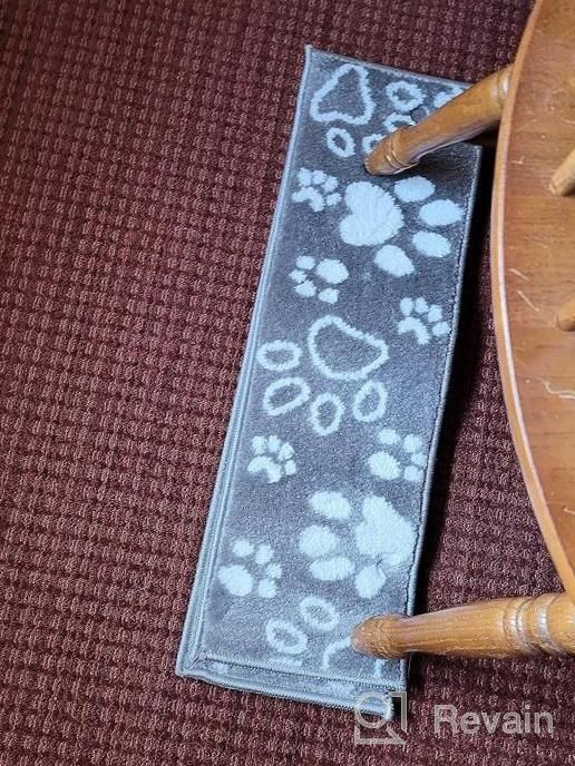 img 1 attached to 4-Pack SUSSEXHOME Carpet Stair Treads - Pet & Kid Friendly, Self Adhesive Safety To Prevent Slipping On Wooden Steps review by Jeffrey Mosqueda