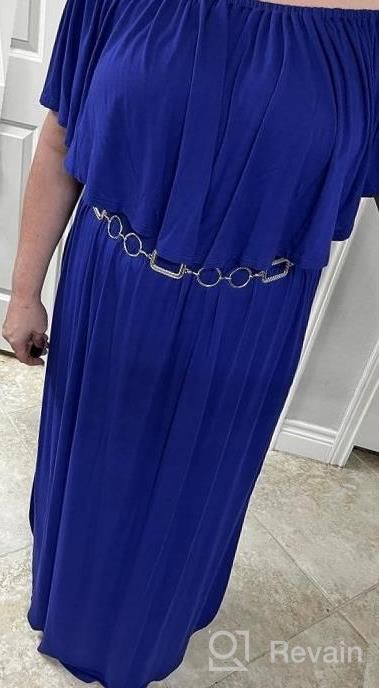 img 1 attached to Flaunt Your Curves In Style With POSESHE'S Off Shoulder Ruffle Plus Size Maxi Dress For Beach Parties review by Tania White