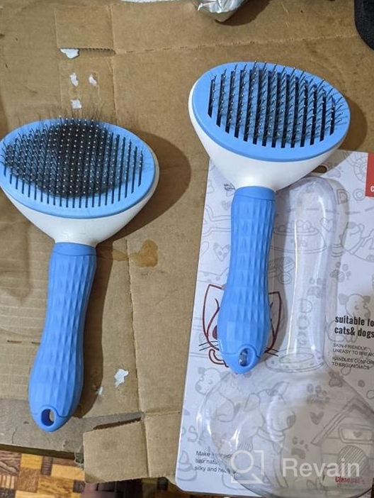 img 1 attached to Depets Self Cleaning Slicker Brush, Dog Cat Bunny Pet Grooming Shedding Brush - Easy To Remove Loose Undercoat, Pet Massaging Tool Suitable For Pets With Long Or Short Hair review by Jonathan Devarapalli