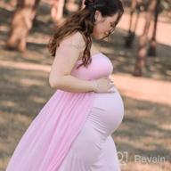img 1 attached to Chic And Comfortable: ZIUMUDY Off-Shoulder Maternity Maxi Dress For Beautiful Baby Shower Photography review by Kenneth Martin