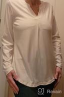 img 1 attached to Women'S Roll-Up 3/4 Sleeve V Neck Pleated Tunic Top Business Casual Loose Work Blouse review by Andres Mayes