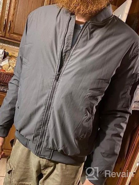 img 1 attached to Men'S Quilted Bomber Jacket Full Zip Winter Flight Padded Work Outerwear review by Joseph Cvetkovic