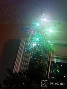 img 5 attached to Блестящая звезда рождественской елки со светодиодной подсветкой - серебряное украшение рождественской елки для дома и вечеринки (серебро 1)