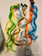 img 1 attached to 12-Piece Rainbow Hairpiece For Kids Girls & Women - Highlight Your Party With Multi-Color Synthetic Hair Extensions! review by Todd Raynie